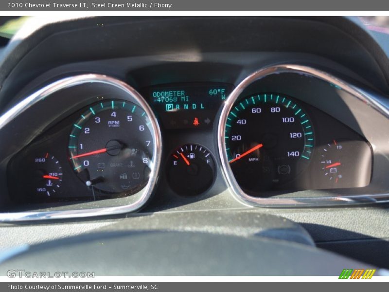 Steel Green Metallic / Ebony 2010 Chevrolet Traverse LT