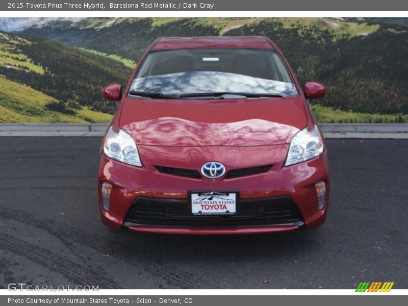 Barcelona Red Metallic / Dark Gray 2015 Toyota Prius Three Hybrid
