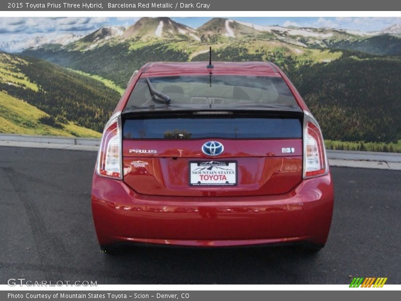 Barcelona Red Metallic / Dark Gray 2015 Toyota Prius Three Hybrid