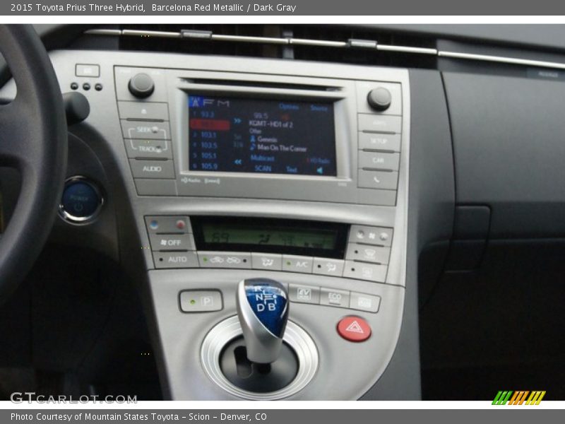 Barcelona Red Metallic / Dark Gray 2015 Toyota Prius Three Hybrid