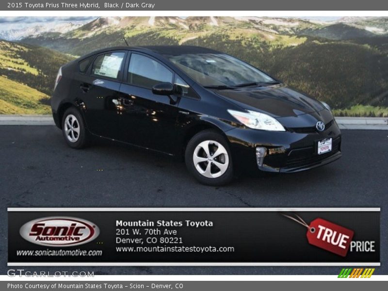 Black / Dark Gray 2015 Toyota Prius Three Hybrid