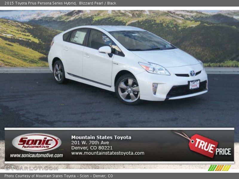 Blizzard Pearl / Black 2015 Toyota Prius Persona Series Hybrid