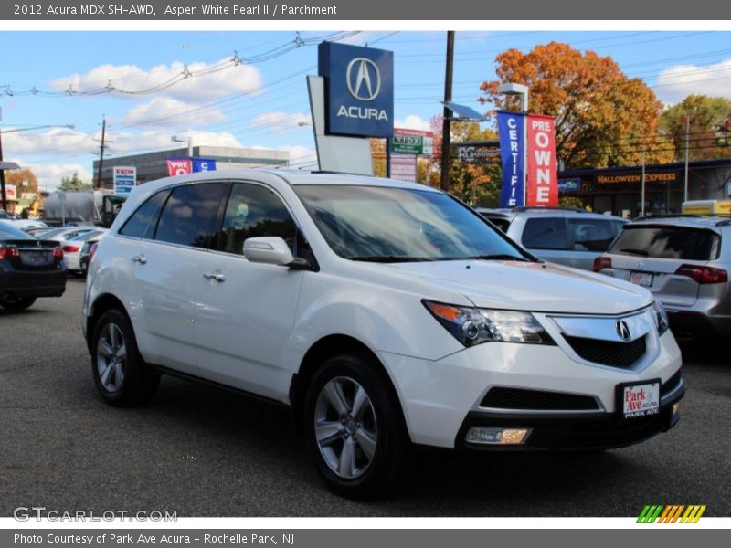 Aspen White Pearl II / Parchment 2012 Acura MDX SH-AWD