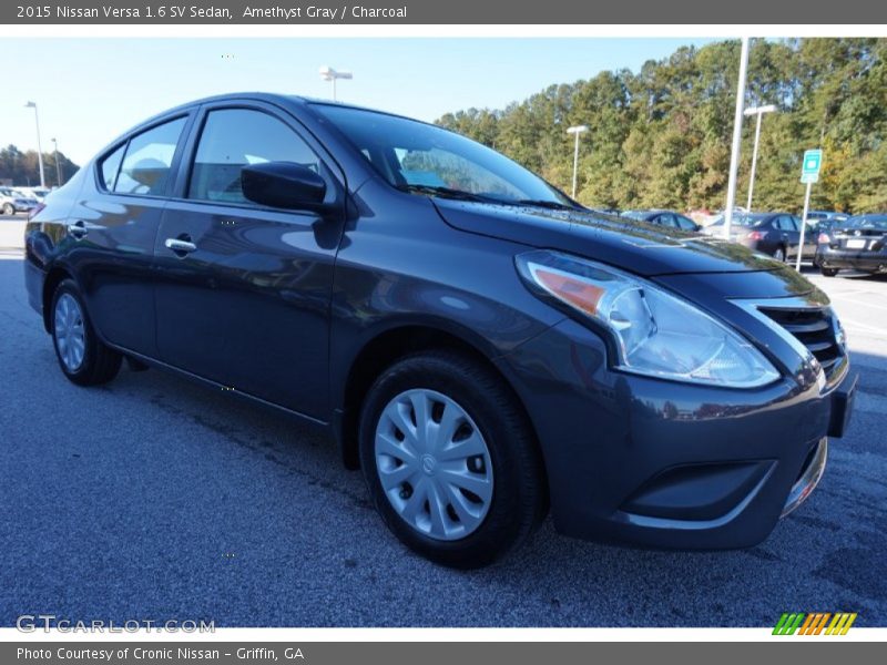 Amethyst Gray / Charcoal 2015 Nissan Versa 1.6 SV Sedan