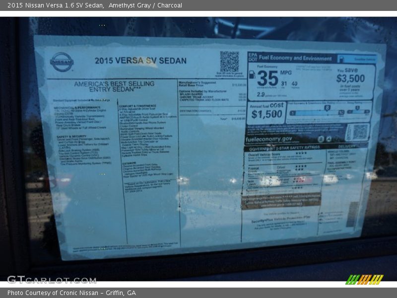 Amethyst Gray / Charcoal 2015 Nissan Versa 1.6 SV Sedan