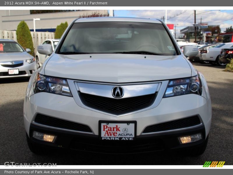Aspen White Pearl II / Parchment 2012 Acura MDX SH-AWD
