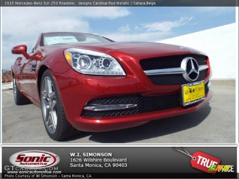 designo Cardinal Red Metallic / Sahara Beige 2015 Mercedes-Benz SLK 250 Roadster