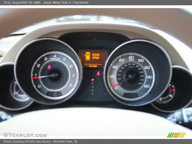 Aspen White Pearl II / Parchment 2012 Acura MDX SH-AWD