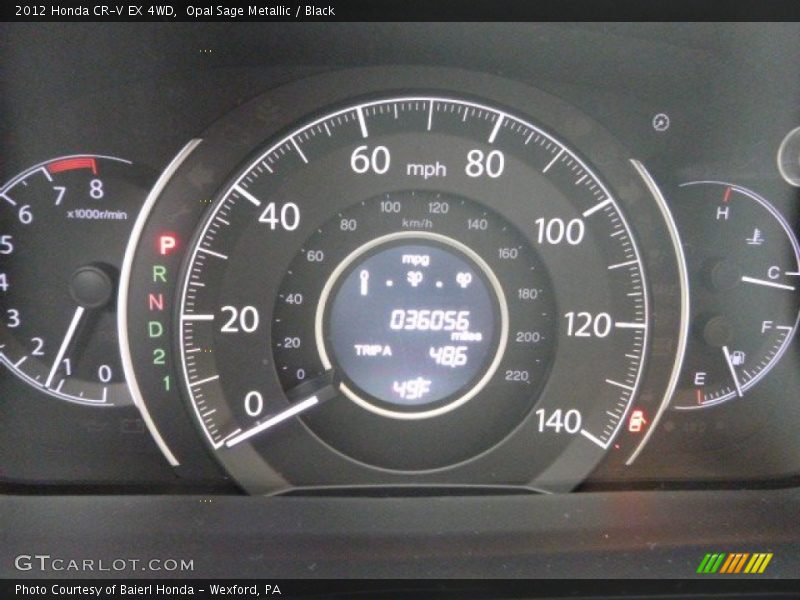 Opal Sage Metallic / Black 2012 Honda CR-V EX 4WD