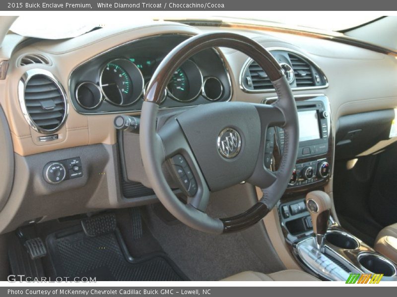 White Diamond Tricoat / Choccachino/Cocoa 2015 Buick Enclave Premium
