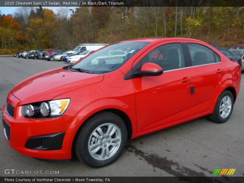 Red Hot / Jet Black/Dark Titanium 2015 Chevrolet Sonic LT Sedan