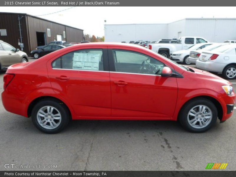 Red Hot / Jet Black/Dark Titanium 2015 Chevrolet Sonic LT Sedan
