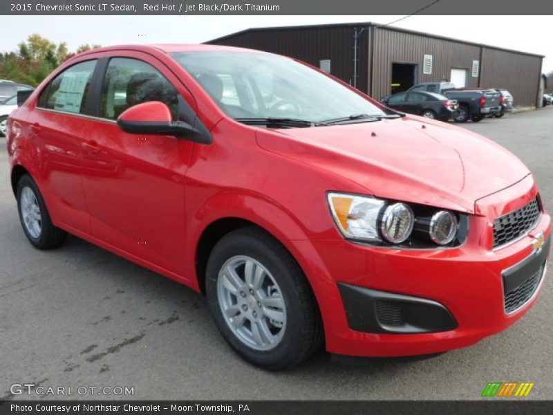 Red Hot / Jet Black/Dark Titanium 2015 Chevrolet Sonic LT Sedan