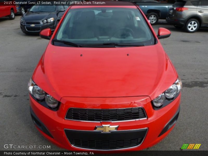 Red Hot / Jet Black/Dark Titanium 2015 Chevrolet Sonic LT Sedan