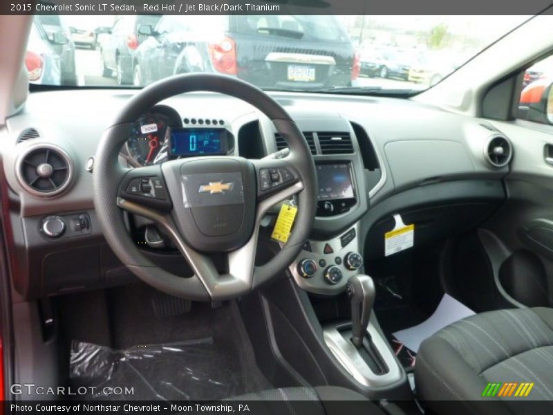 Red Hot / Jet Black/Dark Titanium 2015 Chevrolet Sonic LT Sedan