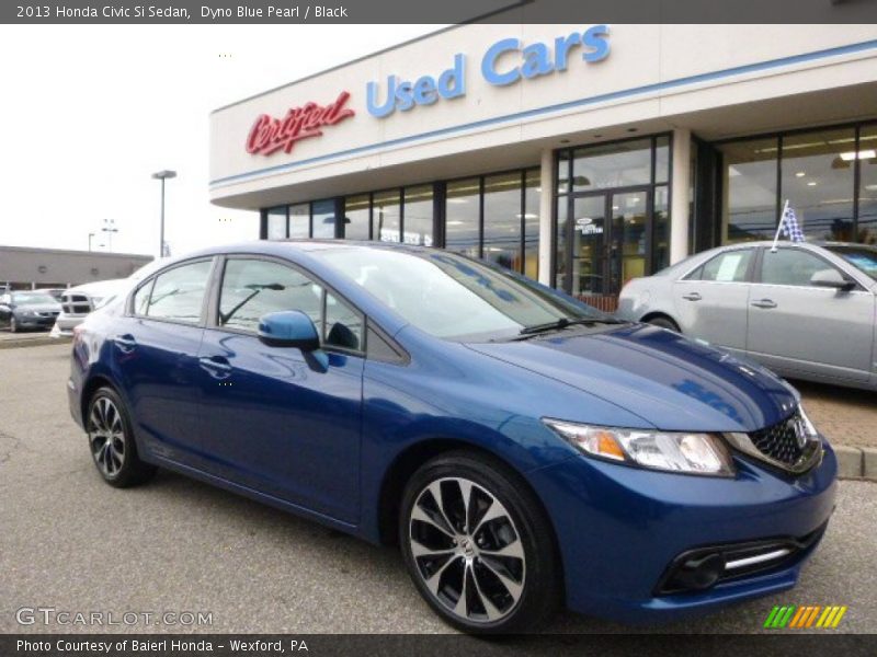 Dyno Blue Pearl / Black 2013 Honda Civic Si Sedan