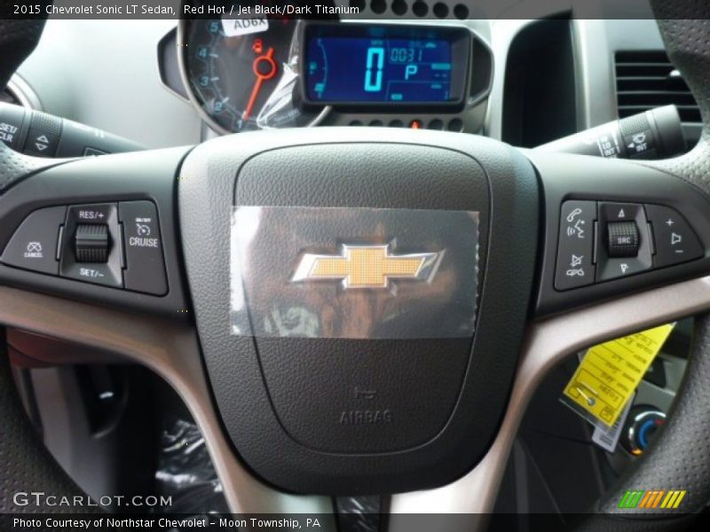 Red Hot / Jet Black/Dark Titanium 2015 Chevrolet Sonic LT Sedan