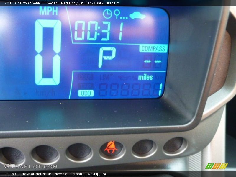 Red Hot / Jet Black/Dark Titanium 2015 Chevrolet Sonic LT Sedan