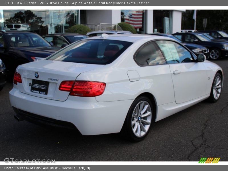 Alpine White / Coral Red/Black Dakota Leather 2011 BMW 3 Series 328i xDrive Coupe