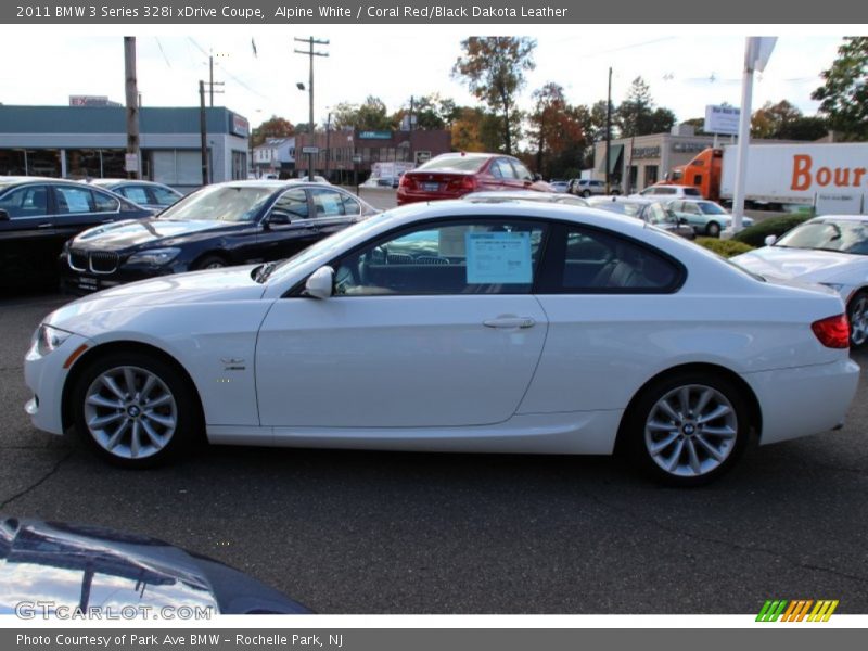 Alpine White / Coral Red/Black Dakota Leather 2011 BMW 3 Series 328i xDrive Coupe
