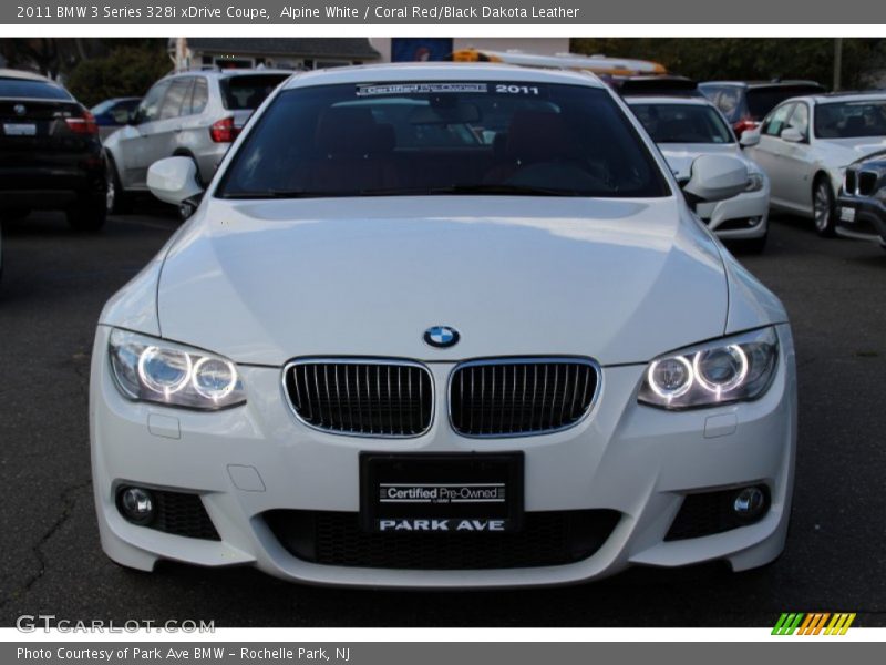 Alpine White / Coral Red/Black Dakota Leather 2011 BMW 3 Series 328i xDrive Coupe