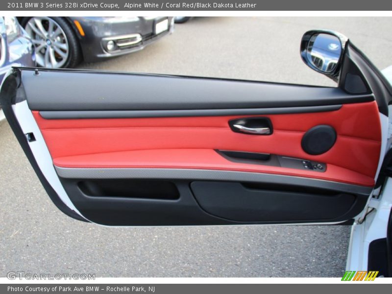 Alpine White / Coral Red/Black Dakota Leather 2011 BMW 3 Series 328i xDrive Coupe