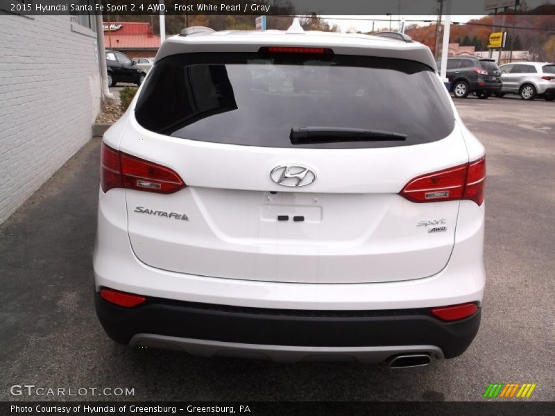 Frost White Pearl / Gray 2015 Hyundai Santa Fe Sport 2.4 AWD