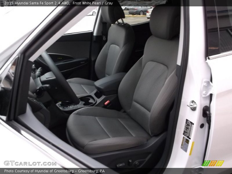 Frost White Pearl / Gray 2015 Hyundai Santa Fe Sport 2.4 AWD