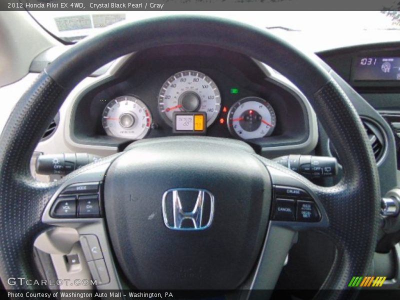 Crystal Black Pearl / Gray 2012 Honda Pilot EX 4WD