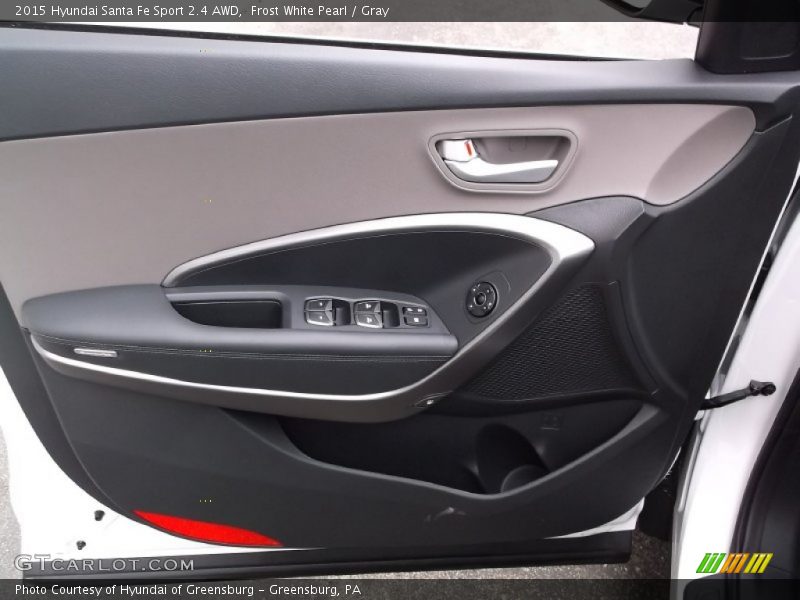Frost White Pearl / Gray 2015 Hyundai Santa Fe Sport 2.4 AWD