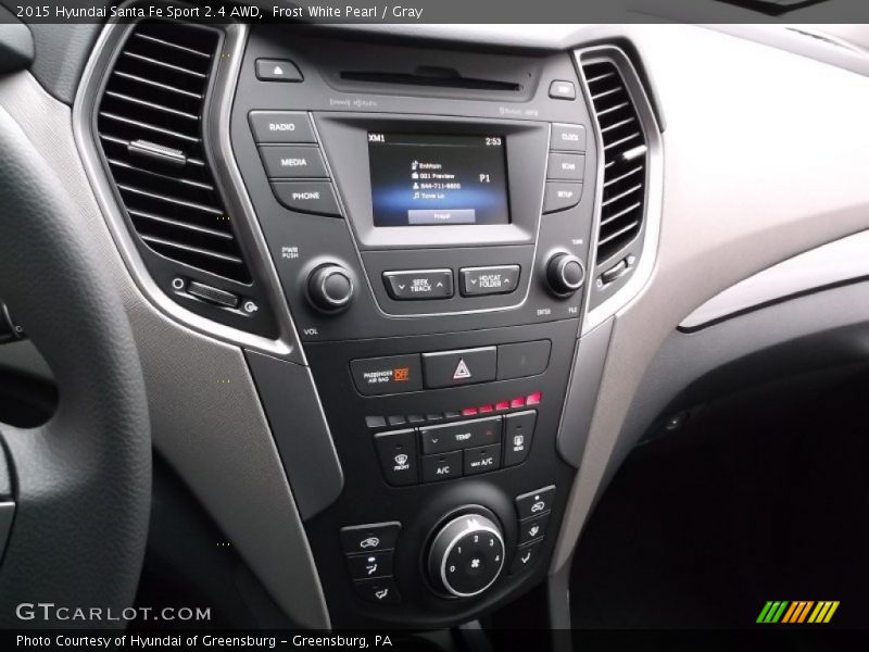 Frost White Pearl / Gray 2015 Hyundai Santa Fe Sport 2.4 AWD