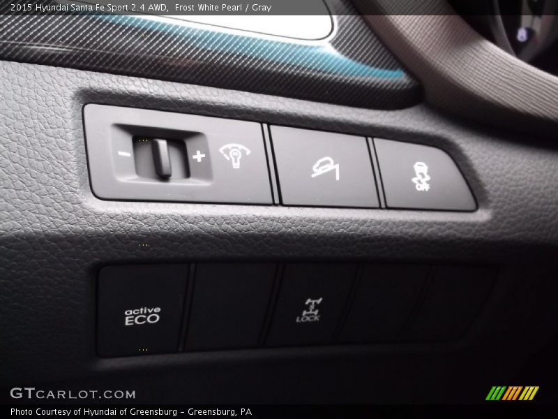 Frost White Pearl / Gray 2015 Hyundai Santa Fe Sport 2.4 AWD