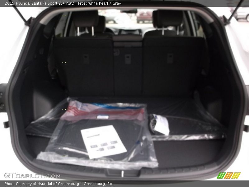 Frost White Pearl / Gray 2015 Hyundai Santa Fe Sport 2.4 AWD