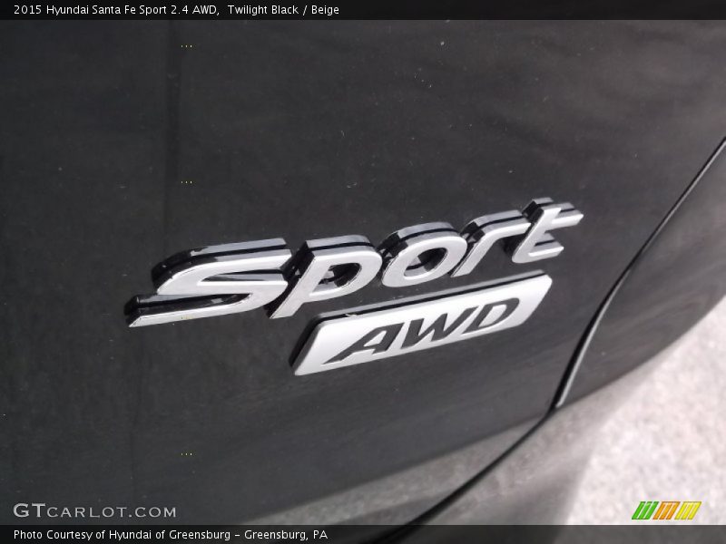Twilight Black / Beige 2015 Hyundai Santa Fe Sport 2.4 AWD