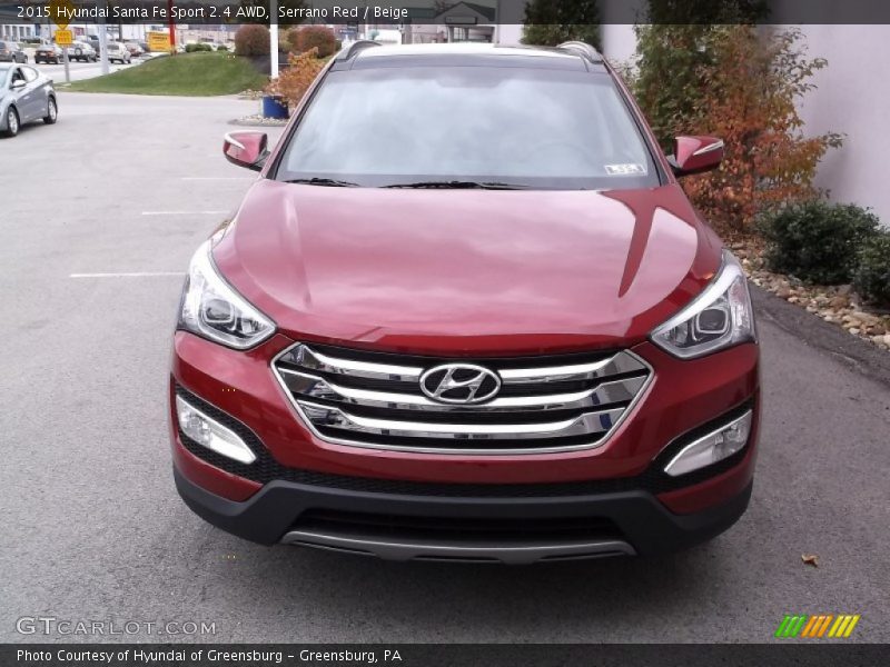 Serrano Red / Beige 2015 Hyundai Santa Fe Sport 2.4 AWD