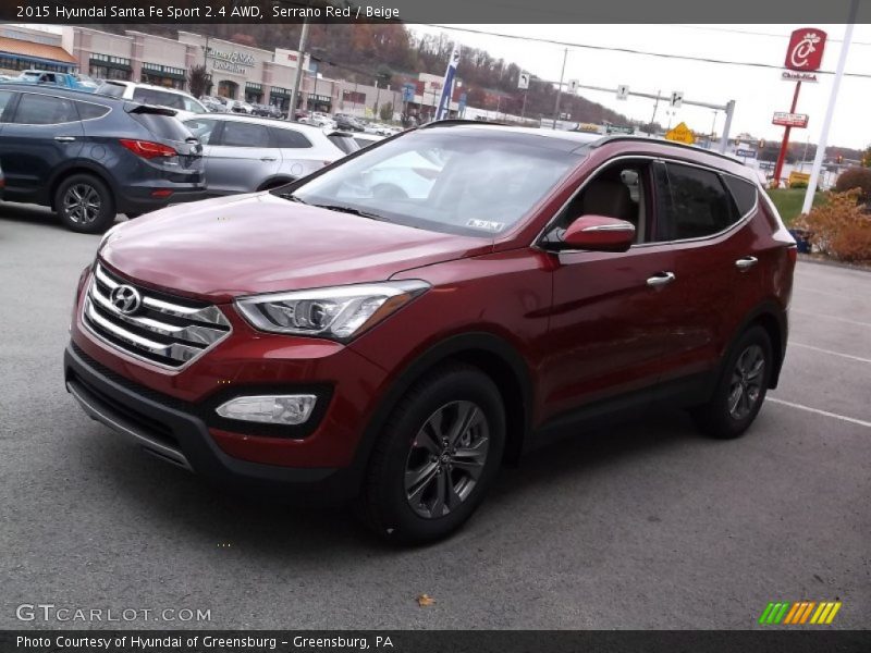 Serrano Red / Beige 2015 Hyundai Santa Fe Sport 2.4 AWD