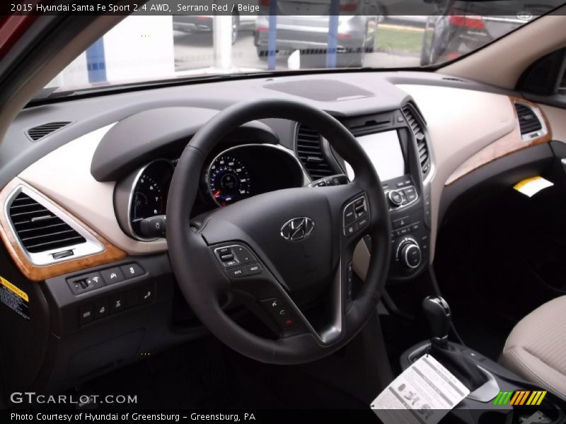 Serrano Red / Beige 2015 Hyundai Santa Fe Sport 2.4 AWD