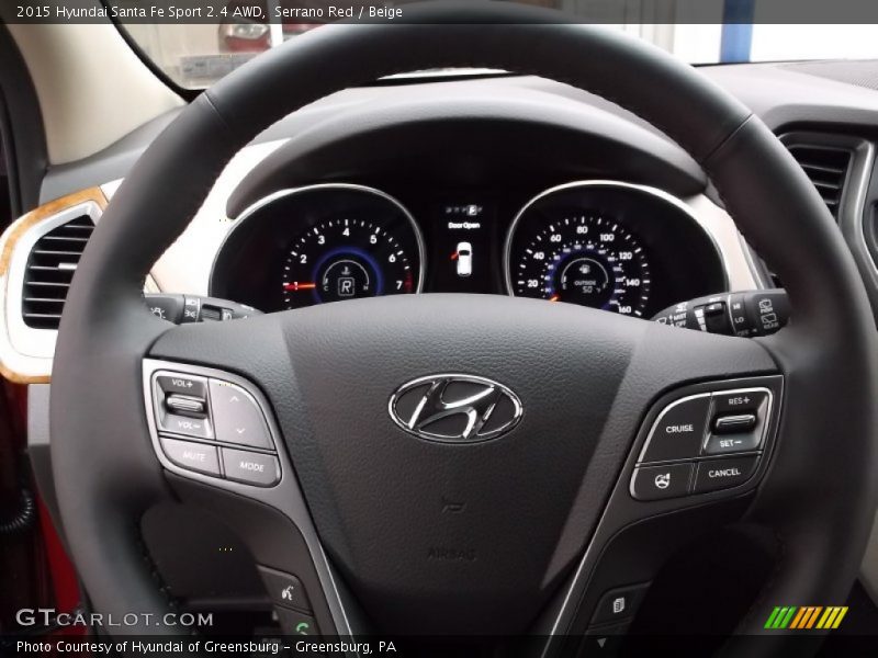 Serrano Red / Beige 2015 Hyundai Santa Fe Sport 2.4 AWD