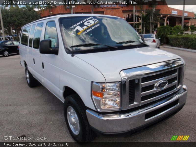 Oxford White / Medium Flint 2014 Ford E-Series Van E350 XLT Extended 15 Passenger Van