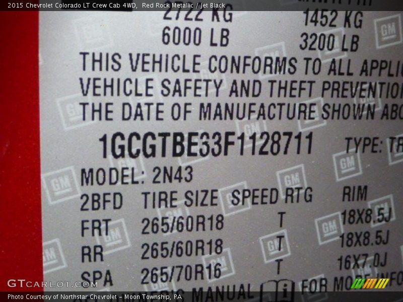 Red Rock Metallic / Jet Black 2015 Chevrolet Colorado LT Crew Cab 4WD