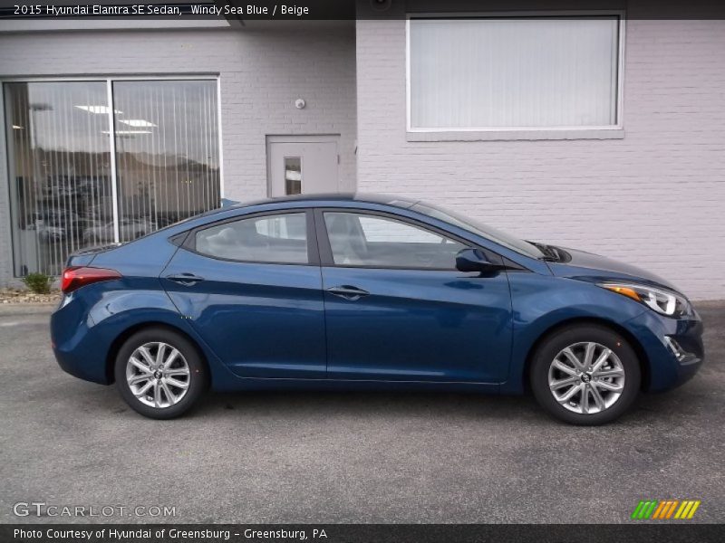 Windy Sea Blue / Beige 2015 Hyundai Elantra SE Sedan