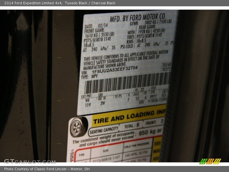 Tuxedo Black / Charcoal Black 2014 Ford Expedition Limited 4x4