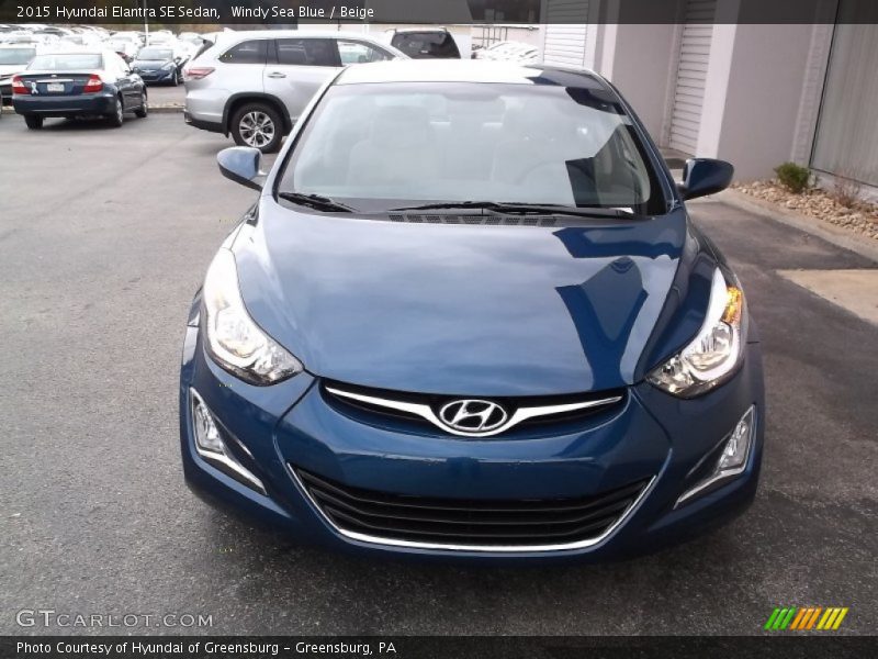 Windy Sea Blue / Beige 2015 Hyundai Elantra SE Sedan