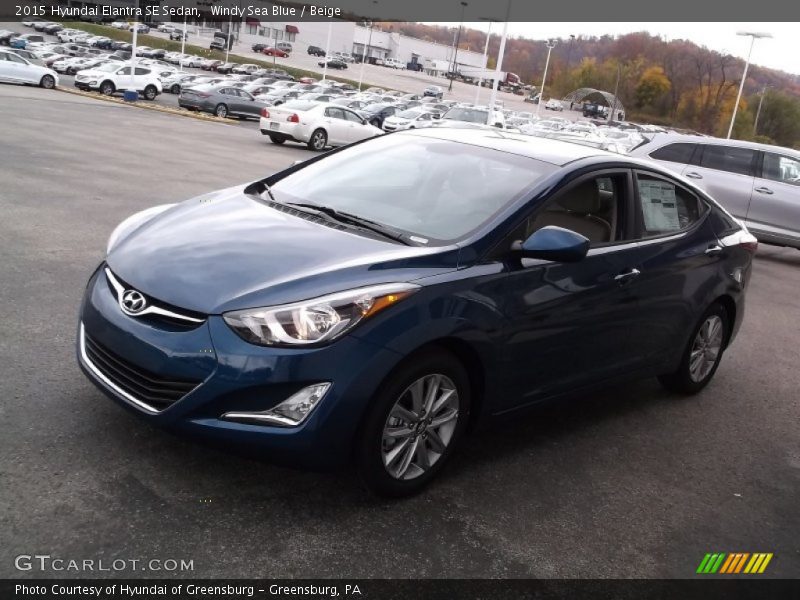 Windy Sea Blue / Beige 2015 Hyundai Elantra SE Sedan