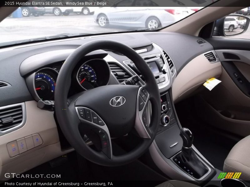 Windy Sea Blue / Beige 2015 Hyundai Elantra SE Sedan