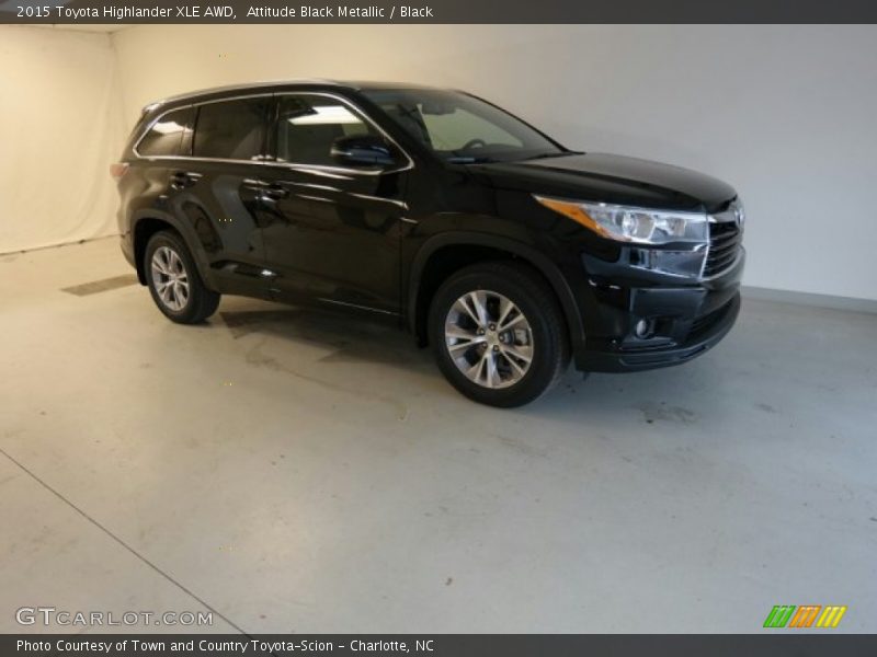 Attitude Black Metallic / Black 2015 Toyota Highlander XLE AWD