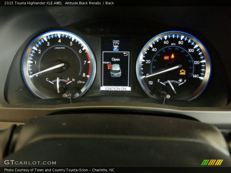 Attitude Black Metallic / Black 2015 Toyota Highlander XLE AWD