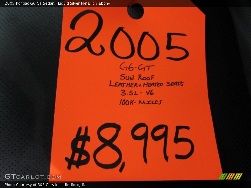 Liquid Silver Metallic / Ebony 2005 Pontiac G6 GT Sedan