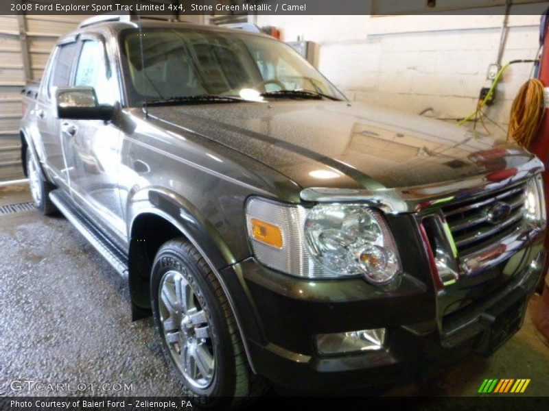 Stone Green Metallic / Camel 2008 Ford Explorer Sport Trac Limited 4x4