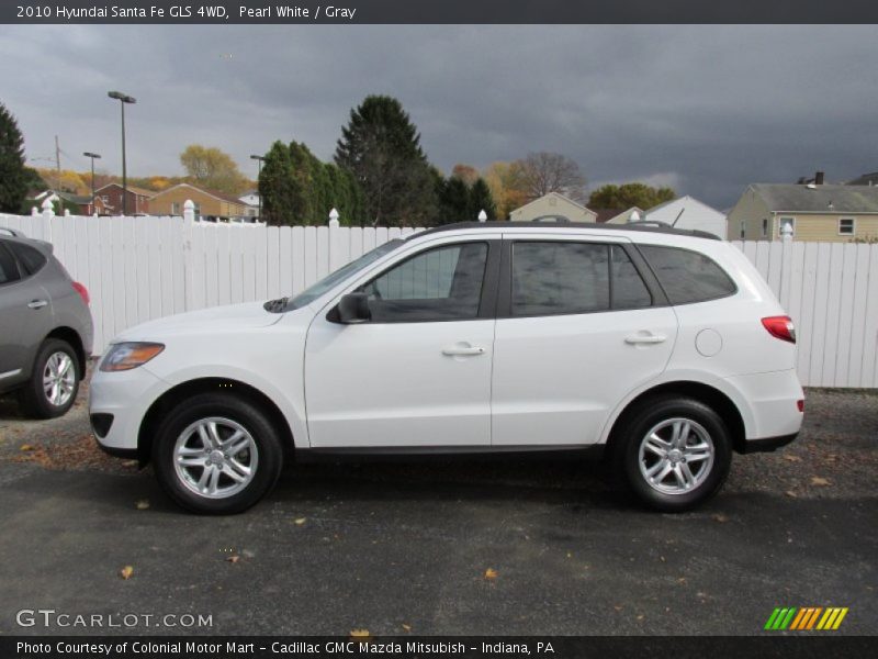 Pearl White / Gray 2010 Hyundai Santa Fe GLS 4WD